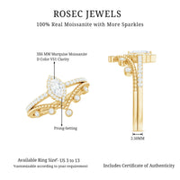 Marquise Cut Moissanite Vintage Wedding Ring Set