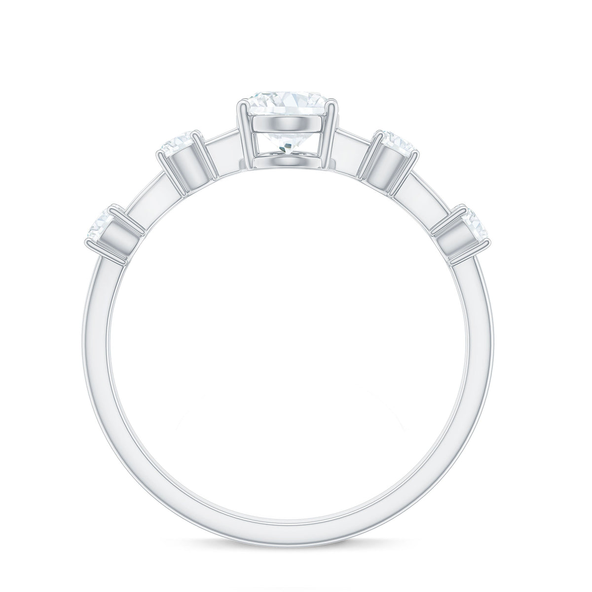 Oval cubic zirconia solitaire engagement ring for women by Rosec Jewels, featuring a sparkling central stone and elegant band.