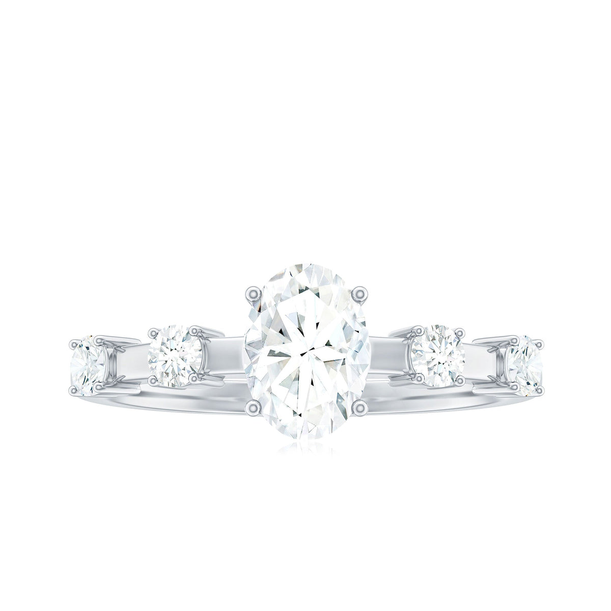 Oval cubic zirconia solitaire engagement ring for women, featuring a sparkling center stone set in a elegant Rosec Jewels ring design.