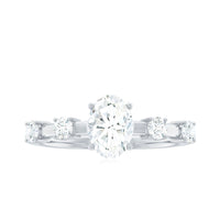 Oval cubic zirconia solitaire engagement ring for women, featuring a sparkling center stone set in a elegant Rosec Jewels ring design.