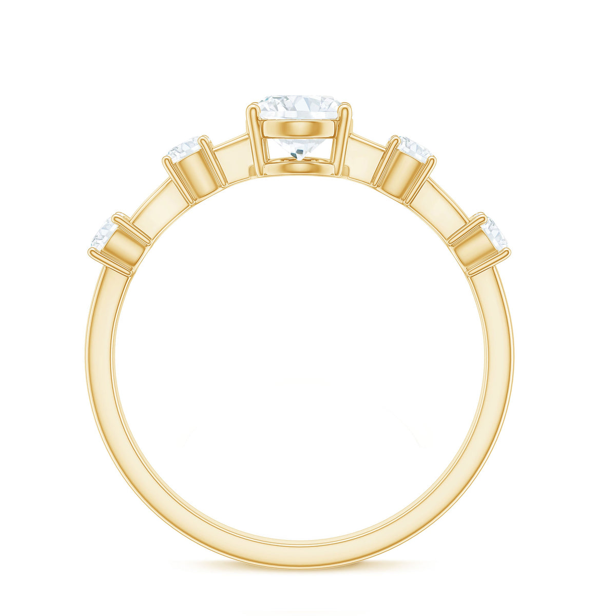 Oval cubic zirconia solitaire engagement ring for women with a silver band from Rosec Jewels, showcasing a sparkling central stone.