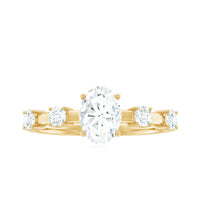 Oval cubic zirconia solitaire engagement ring for women by Rosec Jewels, featuring a sparkling central stone and elegant band.