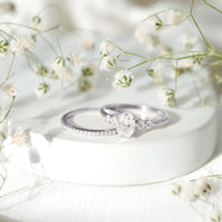 Certified Moissanite Oval Shaped Wedding Ring Set