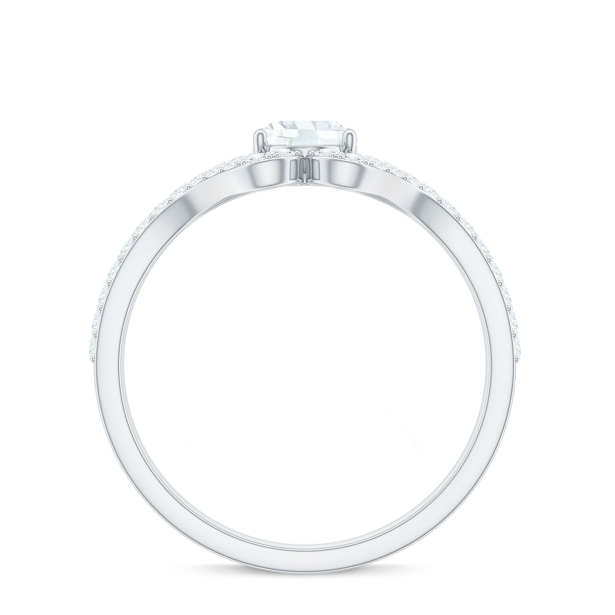 Rosec Jewels 2.25 CT oval cut zircon engagement ring with split shank design, showcasing sparkling gemstone and elegant band.