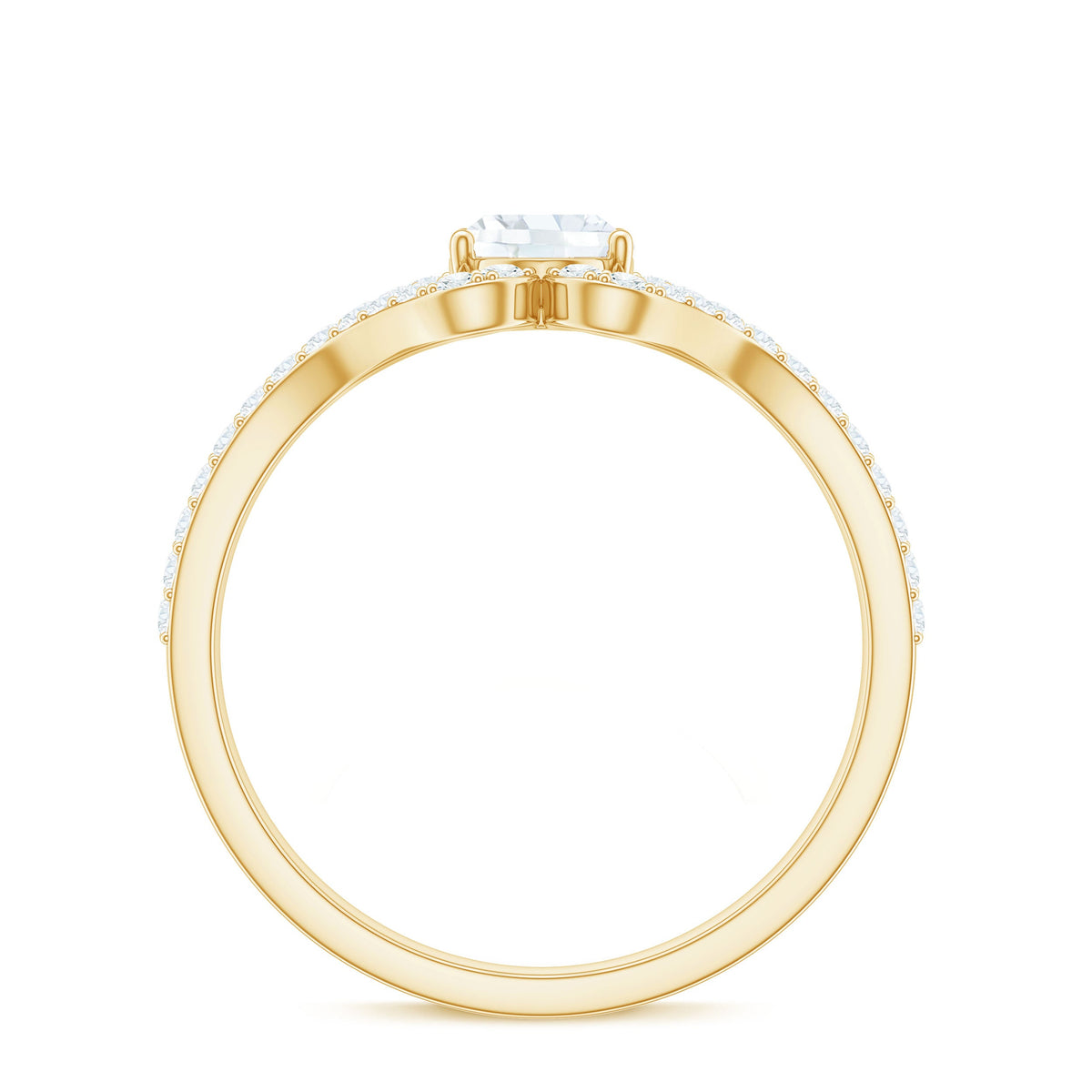 Rosec Jewels 2.25 CT oval cut zircon engagement ring with split shank design, showcasing sparkling gemstone and elegant band.