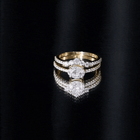 Oval Cut Moissanite Engagement Ring with Wedding Band Set