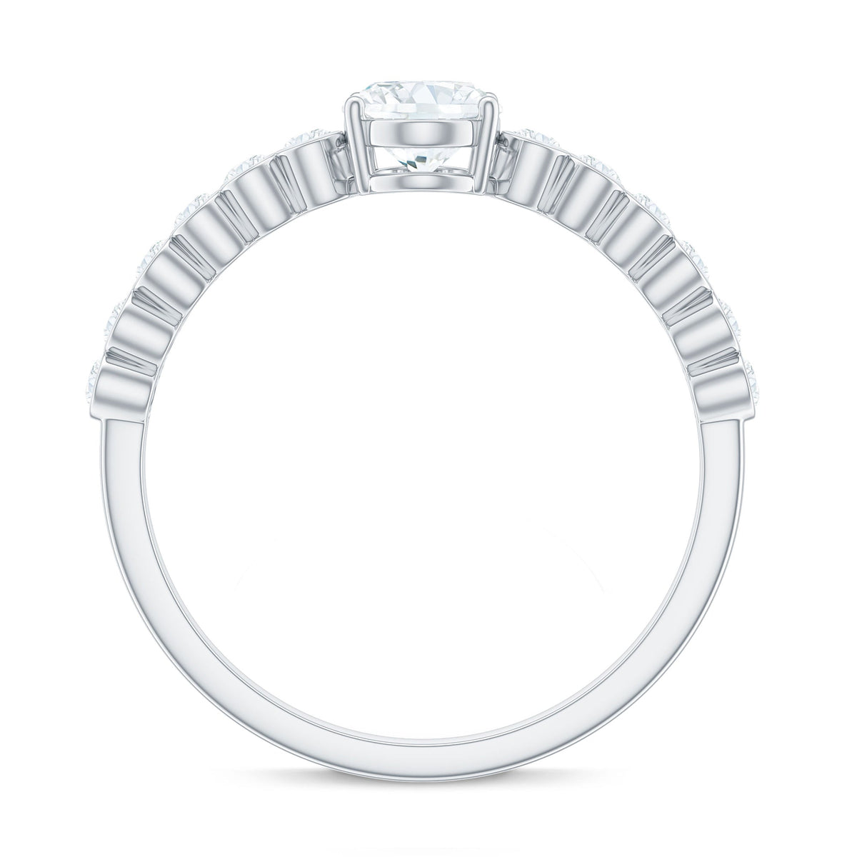 Rosec Jewels 1.75 CT prong set oval cubic zirconia solitaire engagement ring with a sleek band and sparkling central stone.