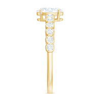 Oval cubic zirconia solitaire engagement ring with prong setting, featuring 1.75 carats and a sleek band by Rosec Jewels.
