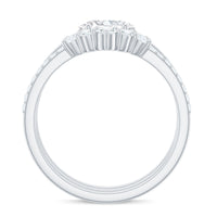 2.25 CT Oval Zircon Trio Wedding Ring Set in Gold