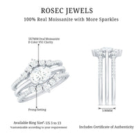 Brilliant Cut Moissanite Trio Wedding Ring Set with Certificate