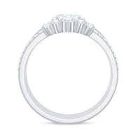 Brilliant Cut Moissanite Trio Wedding Ring Set with Certificate