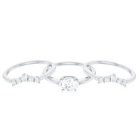 Brilliant Cut Moissanite Trio Wedding Ring Set with Certificate