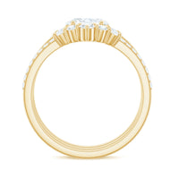 Brilliant Cut Moissanite Trio Wedding Ring Set with Certificate