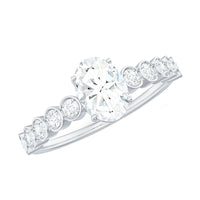 Rosec Jewels 1.75 CT prong set oval cut zircon solitaire engagement ring with a sleek band and sparkling central stone.