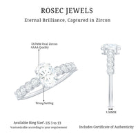 Rosec Jewels 1.75 CT prong set oval cut zircon solitaire engagement ring showcasing a sparkling oval gemstone on a silver band