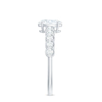 Oval cut zircon solitaire engagement ring with 1.75 CT prong setting, featuring a shiny band from Rosec Jewels.
