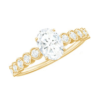 Rosec Jewels 1.75 CT prong set oval cut zircon solitaire engagement ring with a sleek band and elegant design.