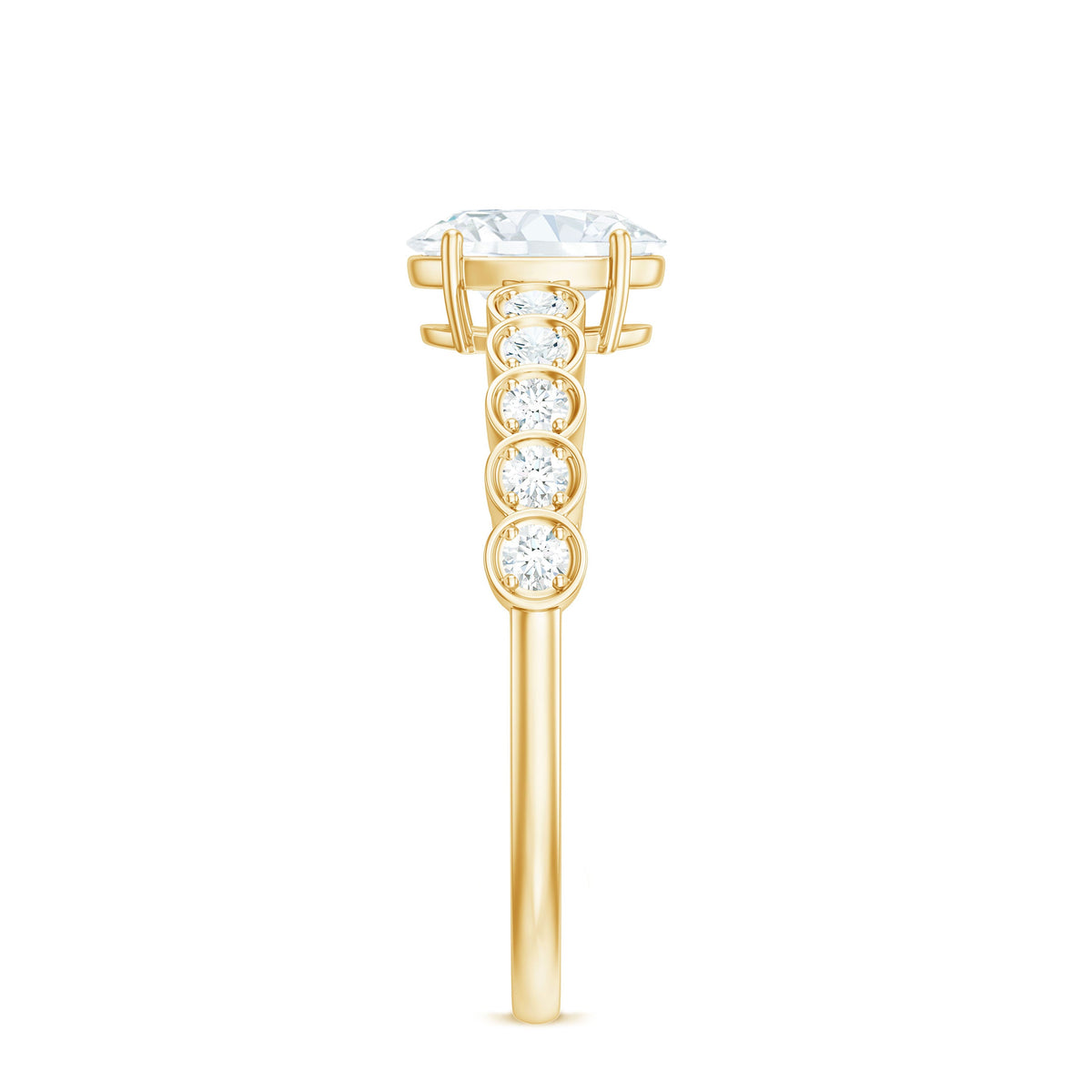 Rosec Jewels 1.75 CT prong set oval cut zircon solitaire engagement ring with a sleek band and sparkling center stone.