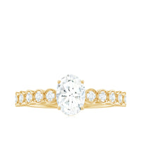 Rosec Jewels 1.75 CT prong set oval cut zircon solitaire engagement ring with a sleek band and sparkling center stone.