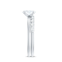 Oval Cut Moissanite Solitaire Bridal Ring Set for Women