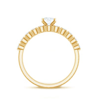 Oval Cut Moissanite Solitaire Bridal Ring Set for Women