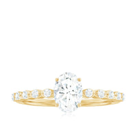 Rosec Jewels 1.75 CT oval cut zircon engagement ring with side stones, featuring a sleek design and sparkling center gemstone.