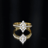 Marquise Cut Moissanite Solitaire Trio Ring Set
