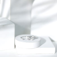 Marquise Cut Moissanite Engagement Ring with Stackable Band