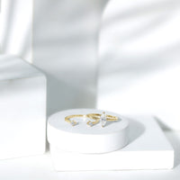 Marquise Cut Moissanite Engagement Ring with Stackable Band