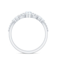 Marquise Cut Moissanite Wedding Ring Set with Beaded Detail