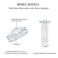 Certified Moissanite Trio Bridal Ring Set for Women