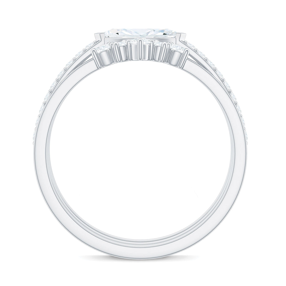 Certified Moissanite Trio Bridal Ring Set for Women