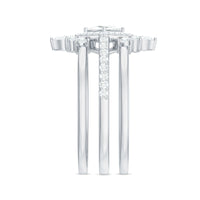 Princess Cut Moissanite Trio Bridal Ring Set with Certificate