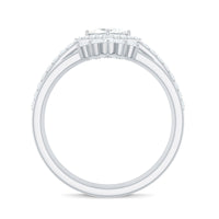 Princess Cut Moissanite Trio Bridal Ring Set with Certificate