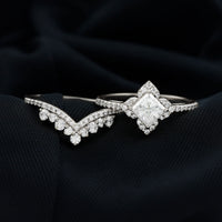 2.50 CT Cubic Zirconia Statement Wedding Ring Set With Certificate