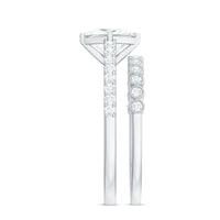 Princess Cut Moissanite Engagement Ring with Wedding Band Set