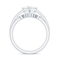 Princess Cut Moissanite Solitaire Wedding Ring Set for Her