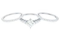Princess Cut Moissanite 3 Piece Bridal Ring Set