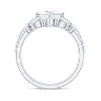 Classic Trio Bridal Ring Set with Princess and Round Cut Moissanites