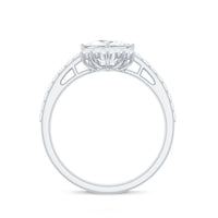 Princess cut moissanite designer engagement ring for women featuring a sparkling center stone and elegant band by Rosec Jewels.