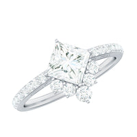 Rosec Jewels 1.75 CT princess cut solitaire zircon engagement ring showcasing a sparkling princess cut central stone on a sleek band.