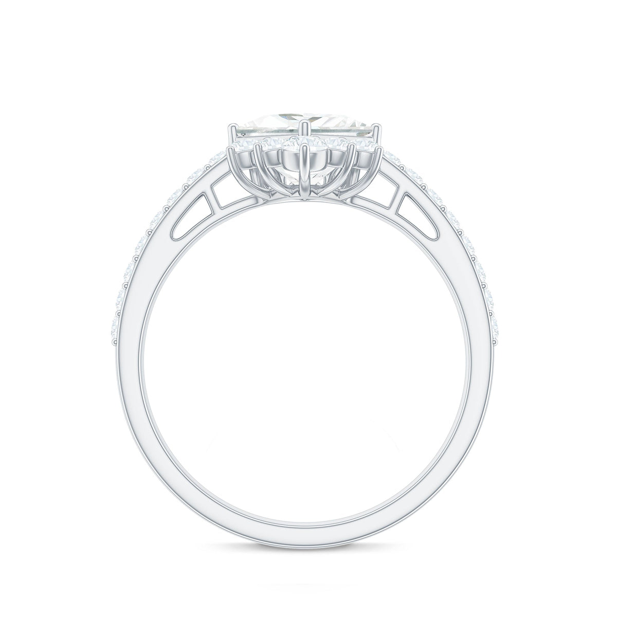 Rosec Jewels 1.75 CT princess cut solitaire zircon engagement ring with a sleek band and elegant design.