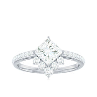 Rosec Jewels 1.75 CT princess cut solitaire zircon engagement ring featuring a sleek band and sparkling center stone.