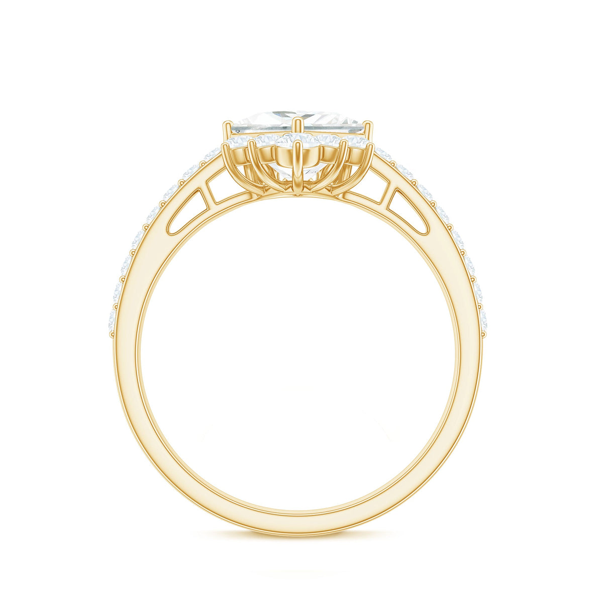 Rosec Jewels 1.75 CT princess cut solitaire zircon engagement ring with elegant band and sparkling gemstone setting.