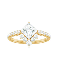 Rosec Jewels 1.75 CT princess cut solitaire zircon engagement ring with a sleek band and sparkling center stone.