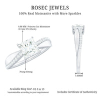 Solitaire Moissanite Princess Cut Engagement Ring