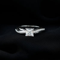 Solitaire Moissanite Princess Cut Engagement Ring