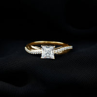 Solitaire Moissanite Princess Cut Engagement Ring