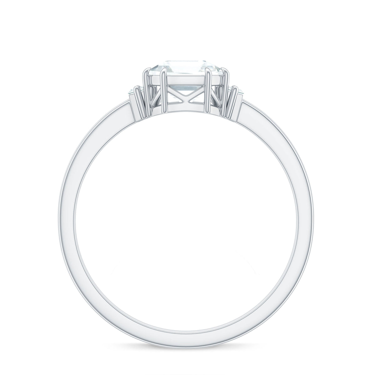 Asscher cut 1.50 CT zircon solitaire engagement ring by Rosec Jewels, featuring a sparkling center stone on a sleek band.
