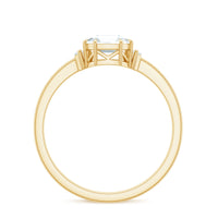 Asscher cut 1.50 CT zircon solitaire engagement ring by Rosec Jewels featuring a sleek band and sparkling center stone.